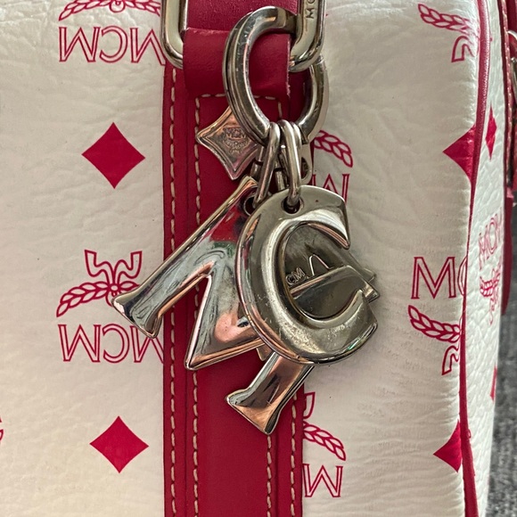 Authentic MCM Mini White and Red Satchel Bag - Picture 8 of 12